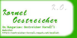 kornel oestreicher business card